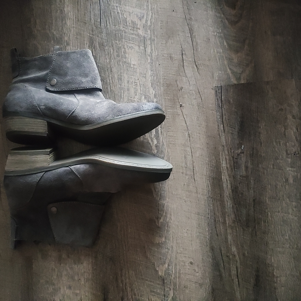 Gray Suede Ankle Boots